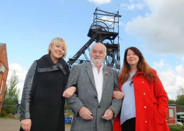 Left, Gemma Atkinson from Trust in Leigh, volunteer Stephen Eckersley and Red Rose trustee Sandra Robinson, launch the bid for a memorial at the pit museum