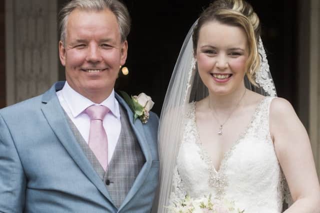Danielle Joy (nee Smith) on her wedding day with father Ronnie