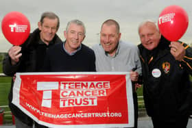 Committee members at Leigh Miners Rangers Academy, from left, Life president Trevor Barton MBE, secretary Steve Lloyd, vice chair Keith Nicholson and chairman Cliff Littler, get ready for the Pit Stop beer festival  and a weekend of rugby, raising funds for the Teenage Cancer Trust