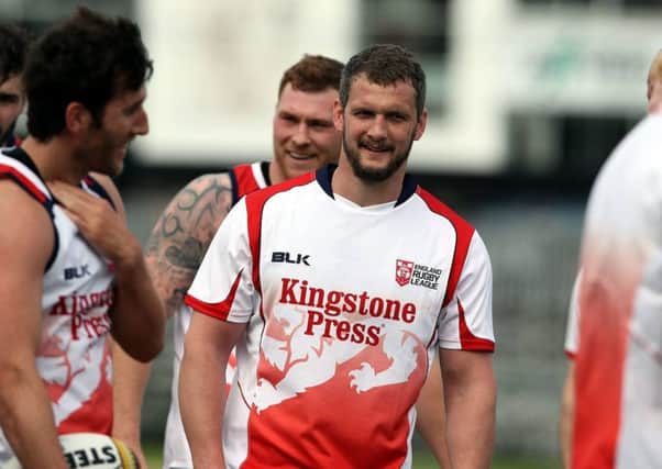 Sean O'Loughlin in England training this week, picture: RFL