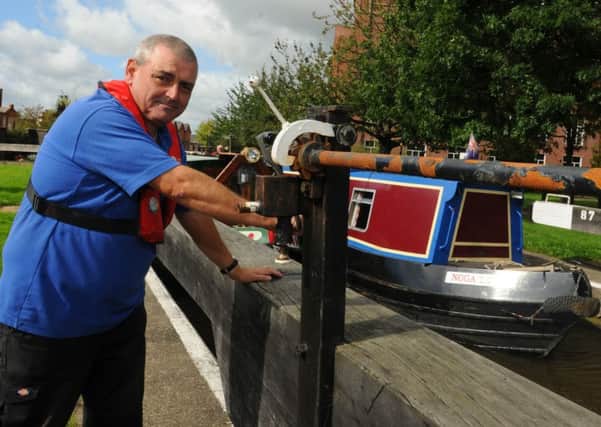 Peter Baxter on the locks at Trencherfield Mill, Wigan