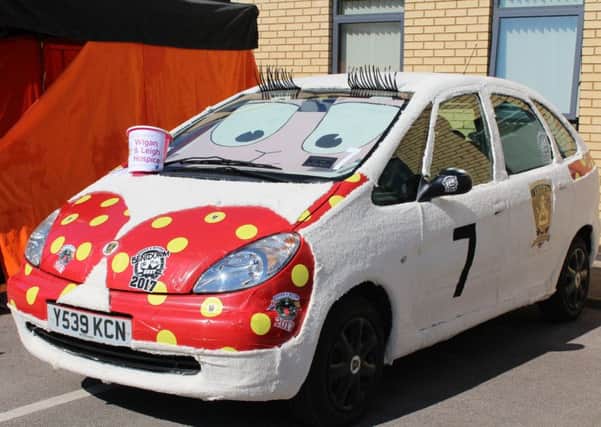 The Lambikini, a colourful Citroen Picasso which a team of four from the borough will use to take part in the Benidorm or Bust banger rally