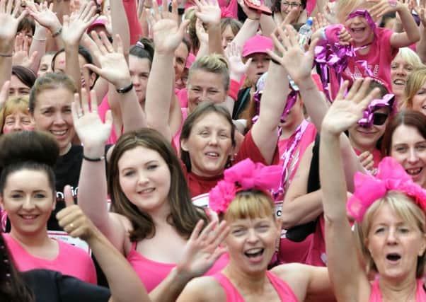 The warm up before the  Race For Life at Haigh Hall, Wigan, last year
