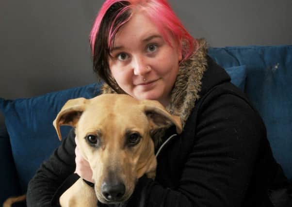 Hayley Wroth from Ince with her mental health support dog Otis