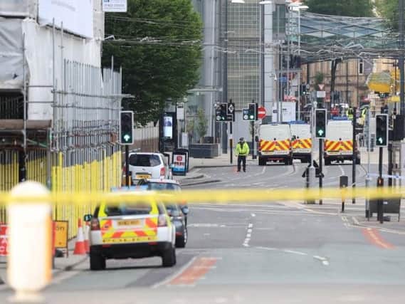 A police cordon in central Manchester