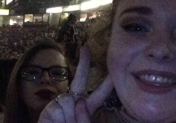 Ella Donnelly and her friend Emily at the Manchester Arena prior to the attack.