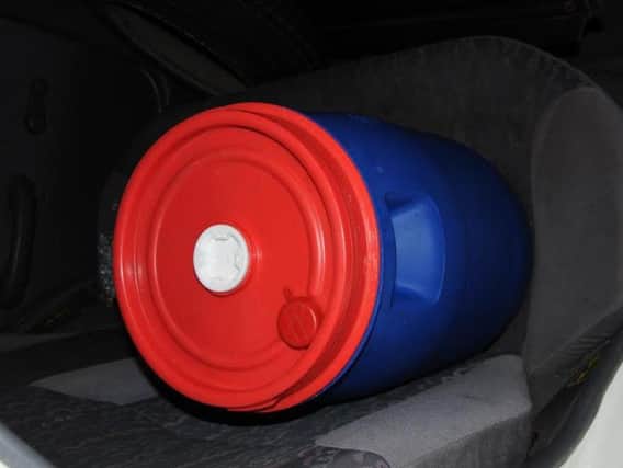 Police appealing for anyone who may have seen barrels like this being loaded into a white Micra