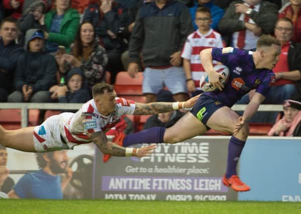 Liam Marshall crossed for Wigan's opener at Leigh