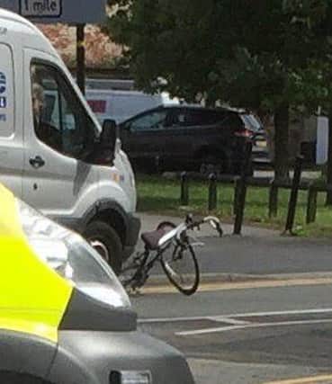 The scene in Shevington after a female cyclist was injured in an accident