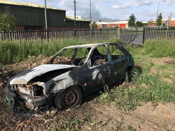 A car was crashed and burst into flames on Martland Mill Lane on 26/06/17