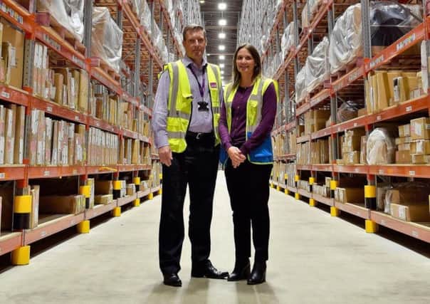 Roddy Macdonald, Head of Operations North, and Helen Warburton, Warehouse Contract Manager at Arrow XL in Martland Park