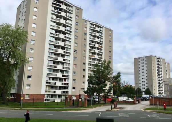 The high rise flats in Scholes