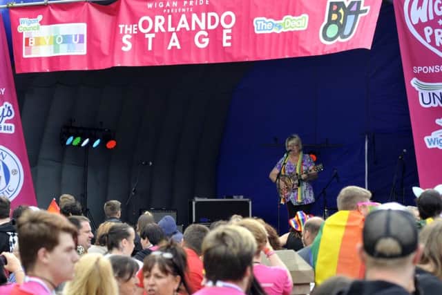 Ellie X performs at Wigan Pride festival