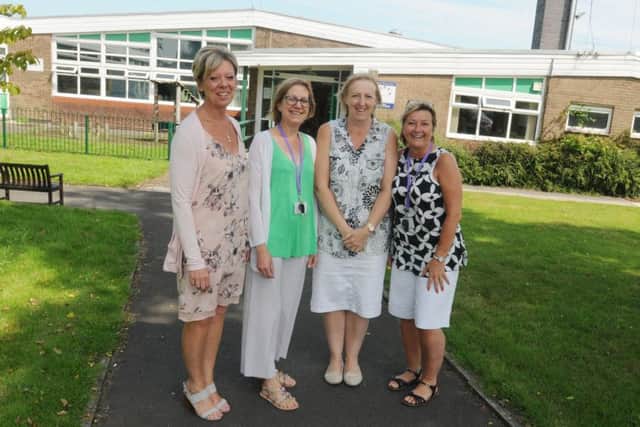 From left, Executive headteacher Karen Tomlinson, head of school Gill Smith, teaching assistant Denise Murphy and admin assistant Carolyn Anderton