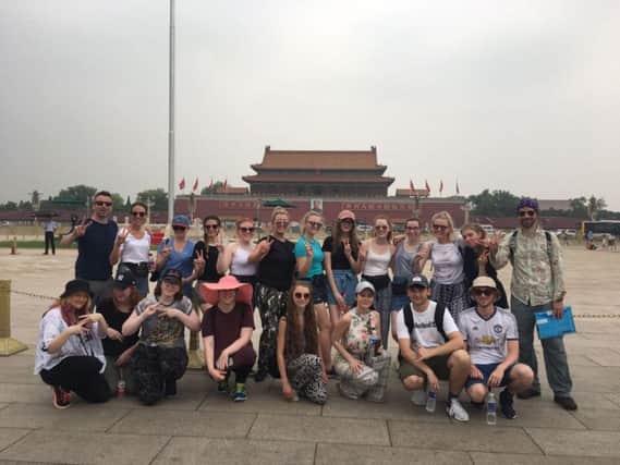 Students from St John Rigby College on their trip to China.