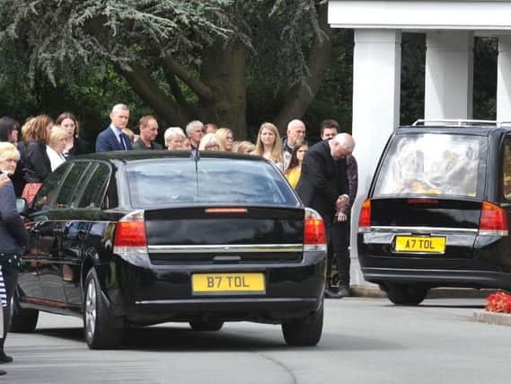 The funeral of 18-year-old murder victim, Ellen Higginbottom, who was murdered at Orrell Water Park. The celebration of life was held at Altrincham Crematorium.