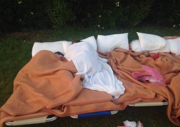 The family was forced to sleep outside for three nights