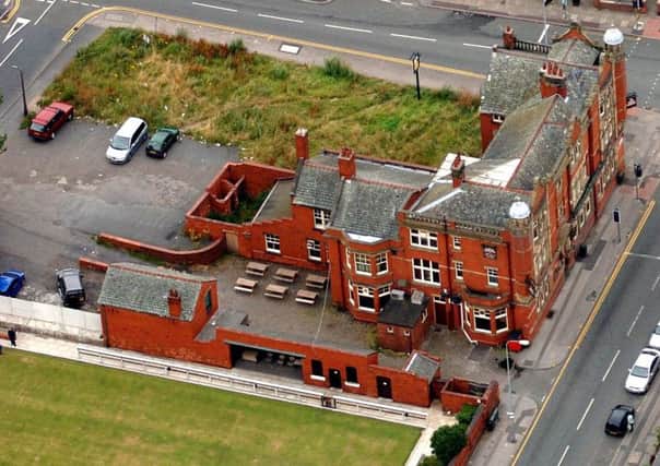 Aerial picture of the Pagefield pub and bowling green site