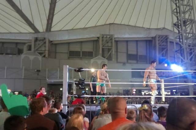 Stars from NGW wrestling entertain the crowds in the Skyline Pavilion