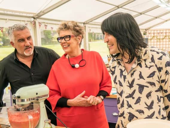 Paul Hollywood, Prue Leith and Noel Fielding