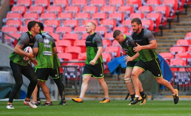 Warriors players have a run-out at Wembley on Friday