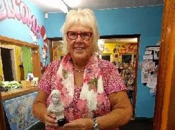 Sheila Ramsdale, chairman of WHAMM, with one of the statuettes