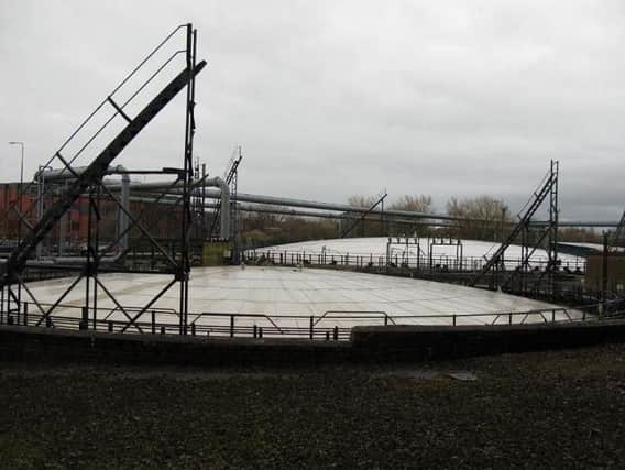 One of the gas holders near to Wigan town centre