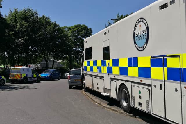 Police near to the scene of the crime
