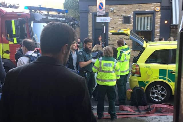Handout photo issued by James Treen of emergency services attending an incident at Parsons Green station in west London amid reports of an explosion.