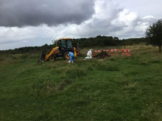 Workers at the site in South Hindley