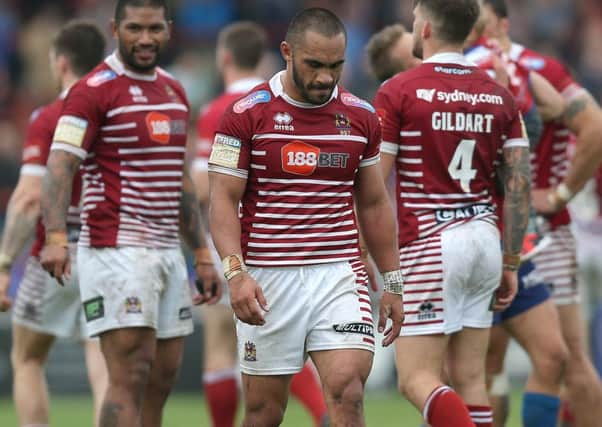 Thomas Leuluai shows his disappointment at full time on Saturday