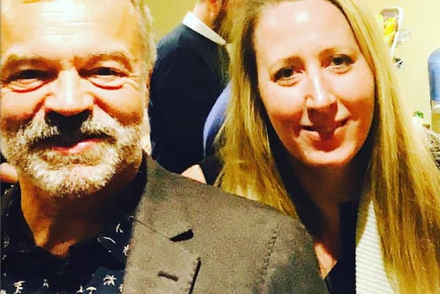 Nicola Adam with Graham Norton