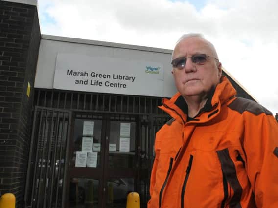 Victor Evans outside Marsh Green Library