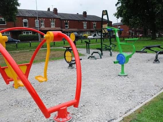 The children's gym at the park