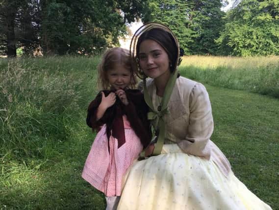 Emily McQueen with actress Jenna Coleman who plays a young Queen Victoria