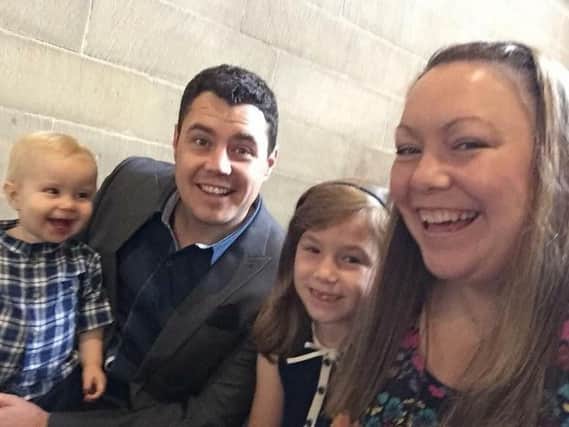 Chris Cowley with wife Becky and Children Sam and Lily