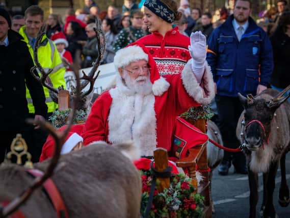 Father Christmas at the annual Santa parade in Wigan