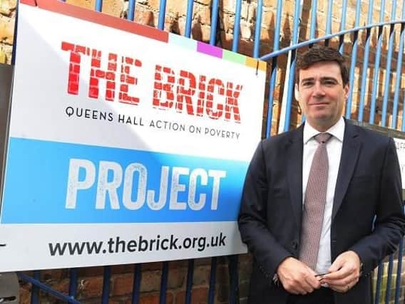Mr Burnham has made tackling rough sleeping a cornerstone of his mayoralty. He is seen here at The Brick in Wigan