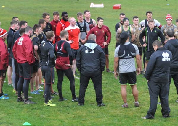 Wigan Warriors in training at their Orrell base earlier this week