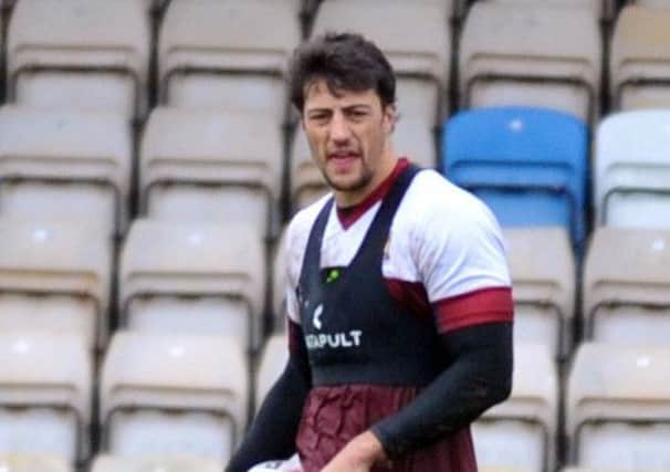 Anthony Gelling training with Wigan at Orrell last week