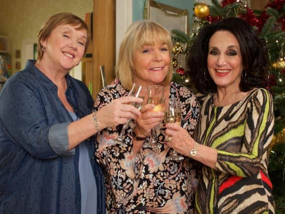 Pauline Quirke as Sharon, Linda Robson as Tracey and Lesley Joseph as Dorien