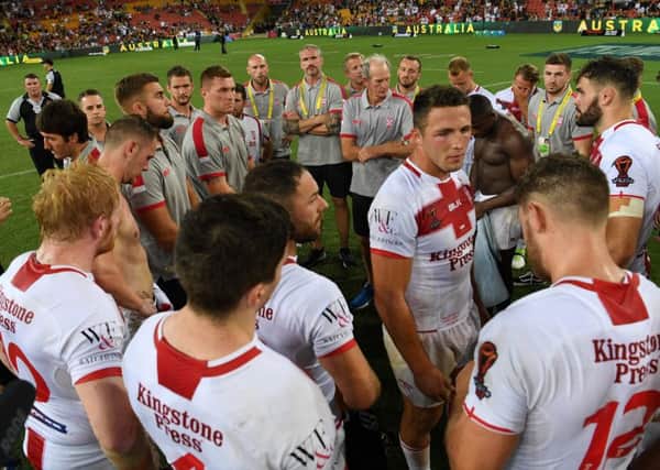 The England squad after last Saturday's loss. Picture: NRL Photos