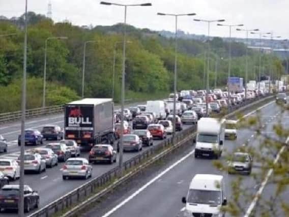 A car has overturned on the M6 between junctions 25 and 26