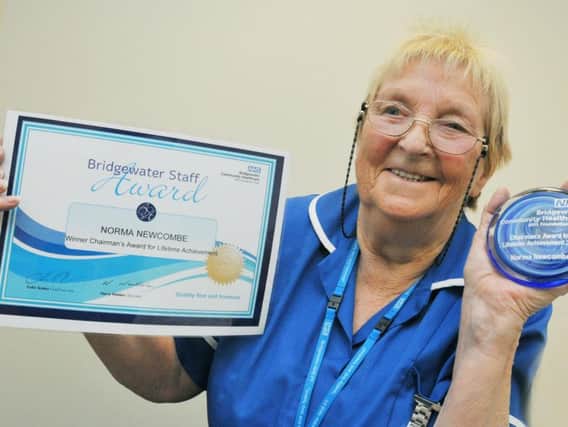 Normas contribution as a nurse was recently recognised by Bridgewater Community Healthcare NHS Foundation Trust when she was given the Chairmans Award For Lifetime Achievement at the annual staff awards.
