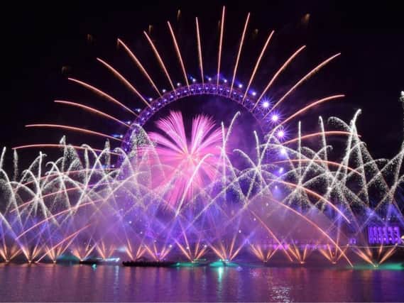 The New Year's eve firework celebrations in central London