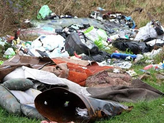 Just some of the mess left by fly-tippers
