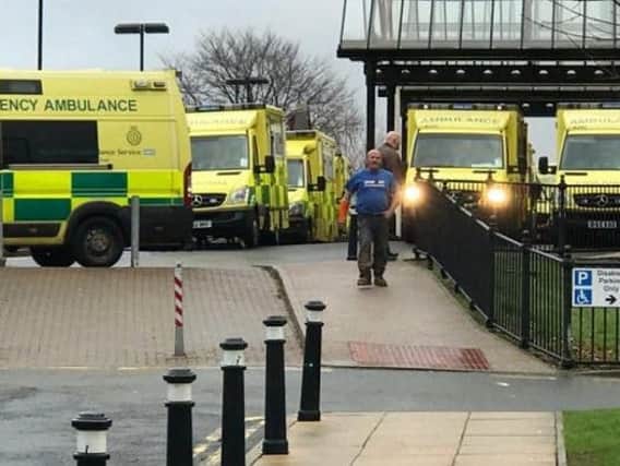 No fewer than 14 ambulances outside Wigan Infirmary on a day of emergency service chaos