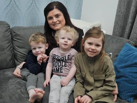 Natalie Williams with her children, from left, Isaac, three, Jacob, one, and Grace, six