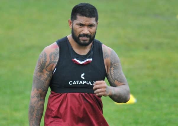 Frank-Paul Nuuausala in training with Wigan