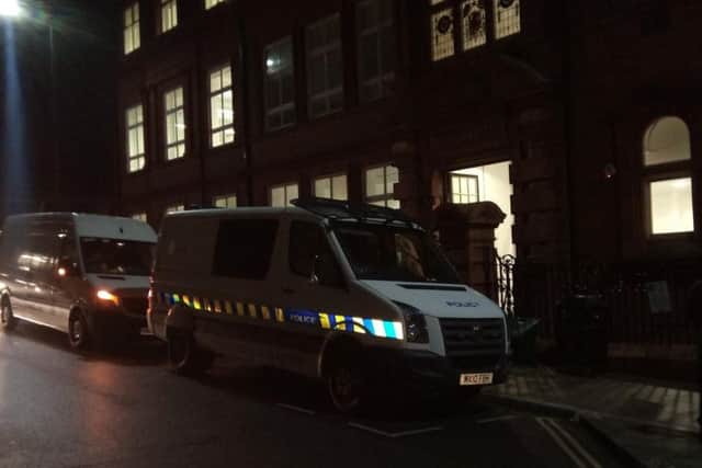 Extra police were on hand at tonight's council meeting in Wigan